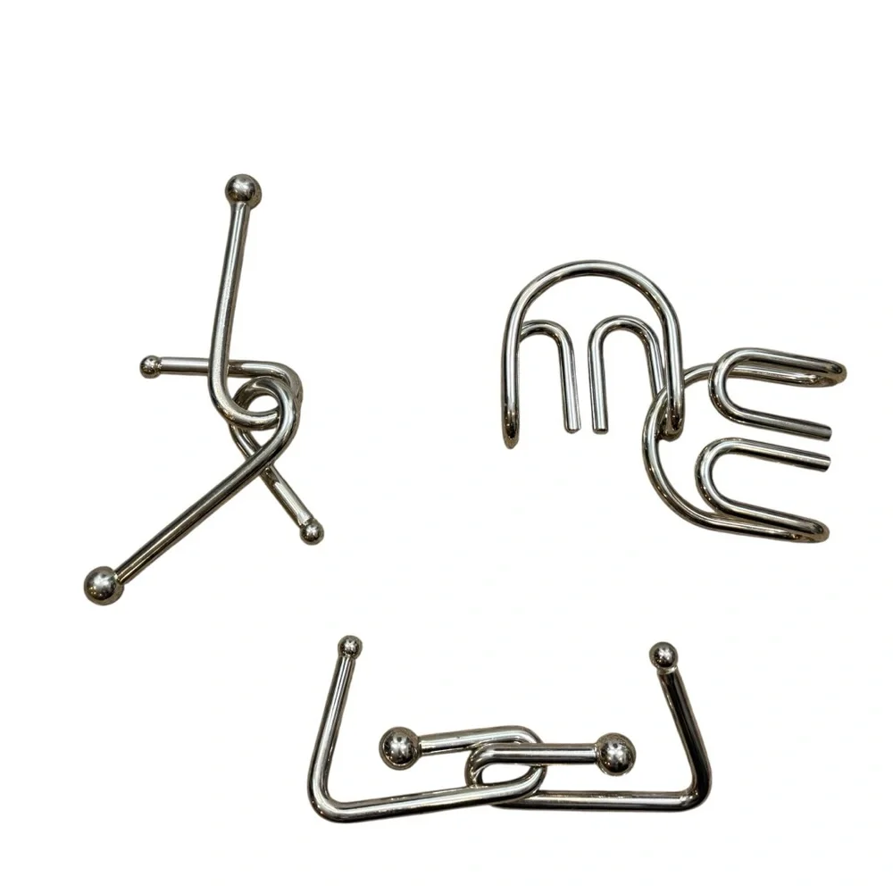 Lot‎ of Three Metal Brain Teaser Puzzles